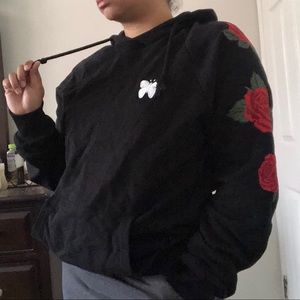Embroidered Rose Hoodie ✨